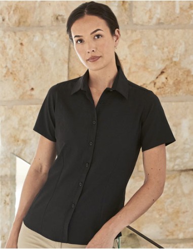 HEN-H596-Ladies Wicking Short Sleeve Shirt
